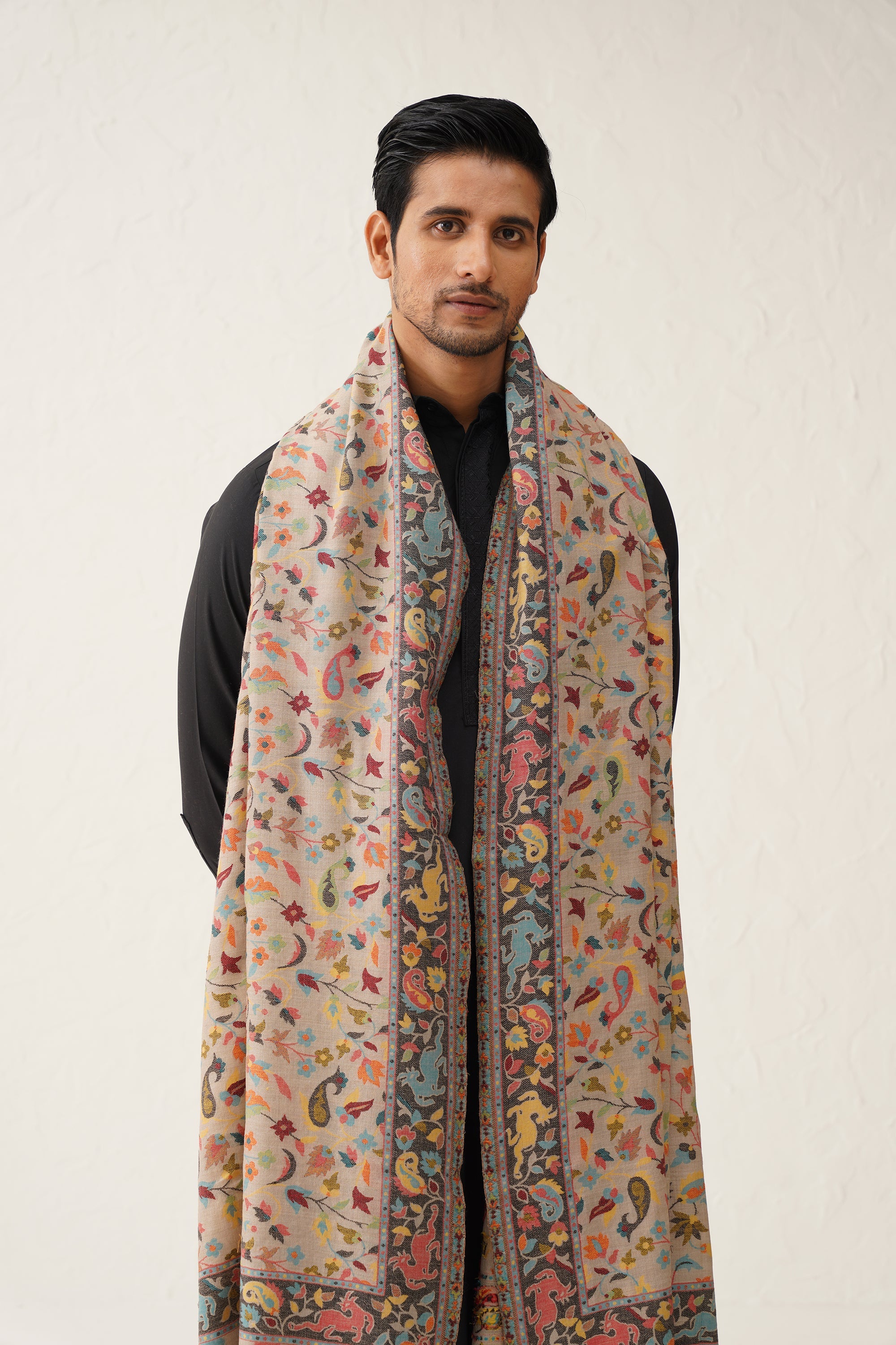 Men's Beige Kaani Wool Dusala