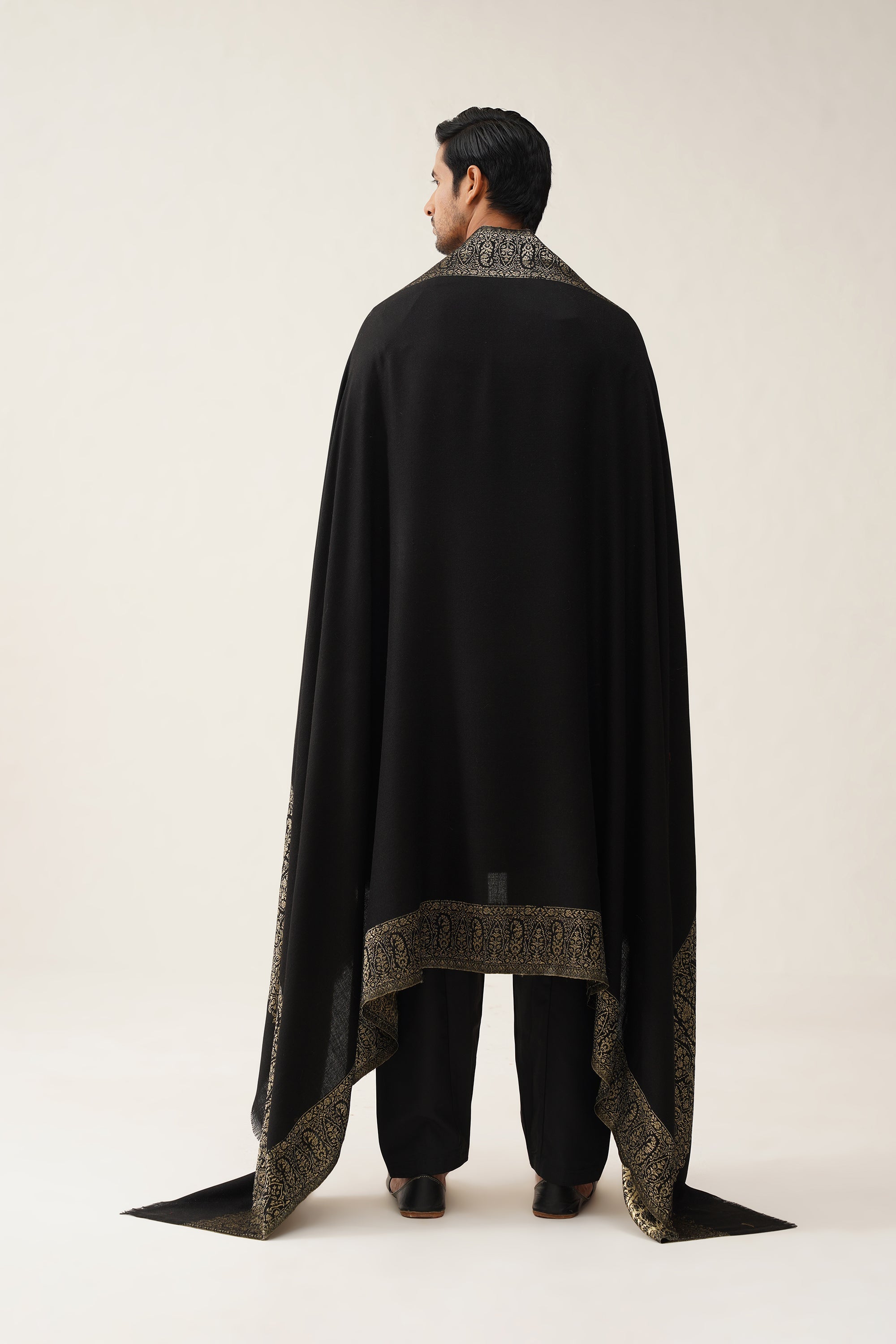 Mens Black Wool Dusala With Lurex