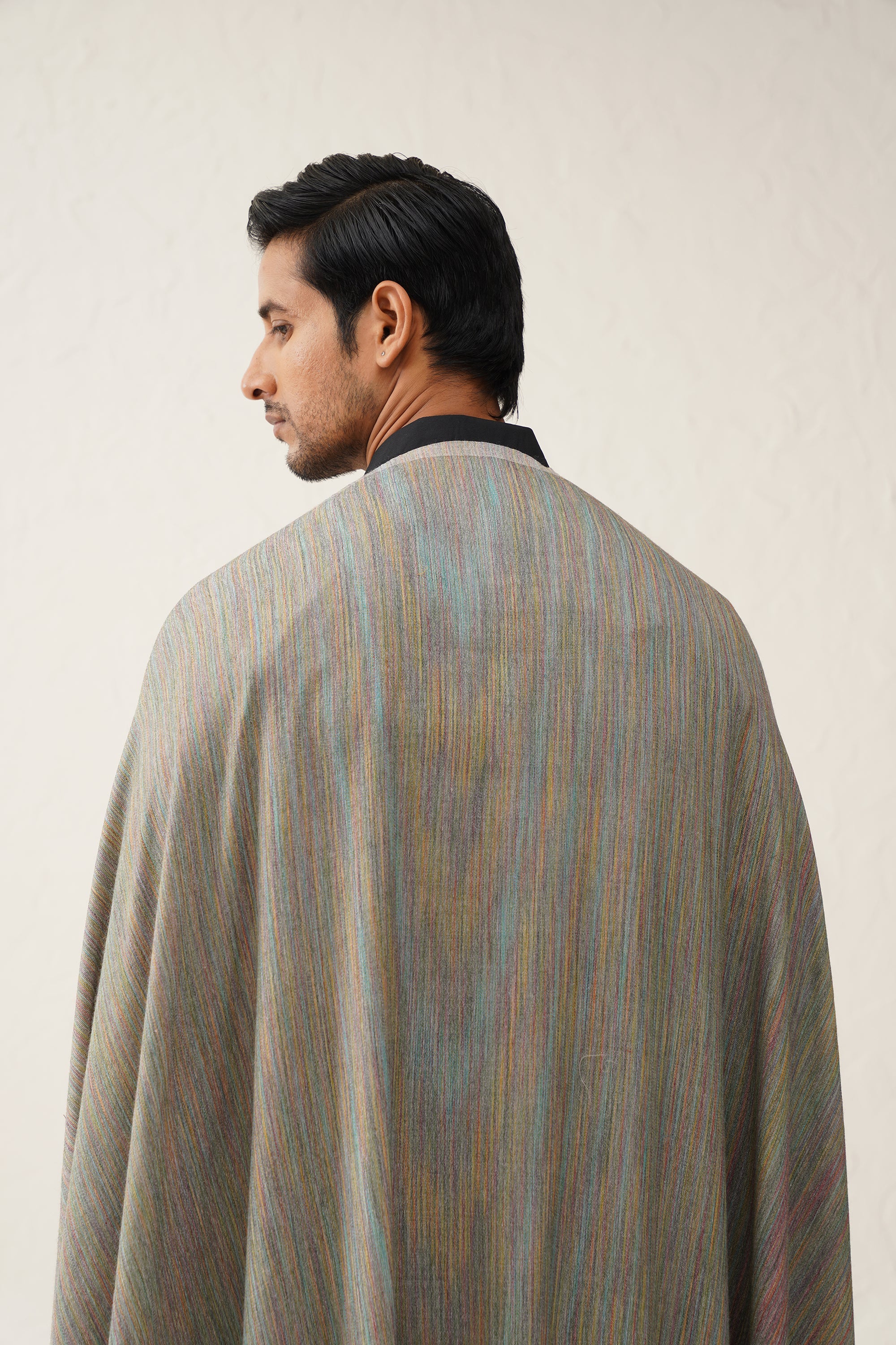 Mens Toosh Grey Ikat Space Dyed Dusala