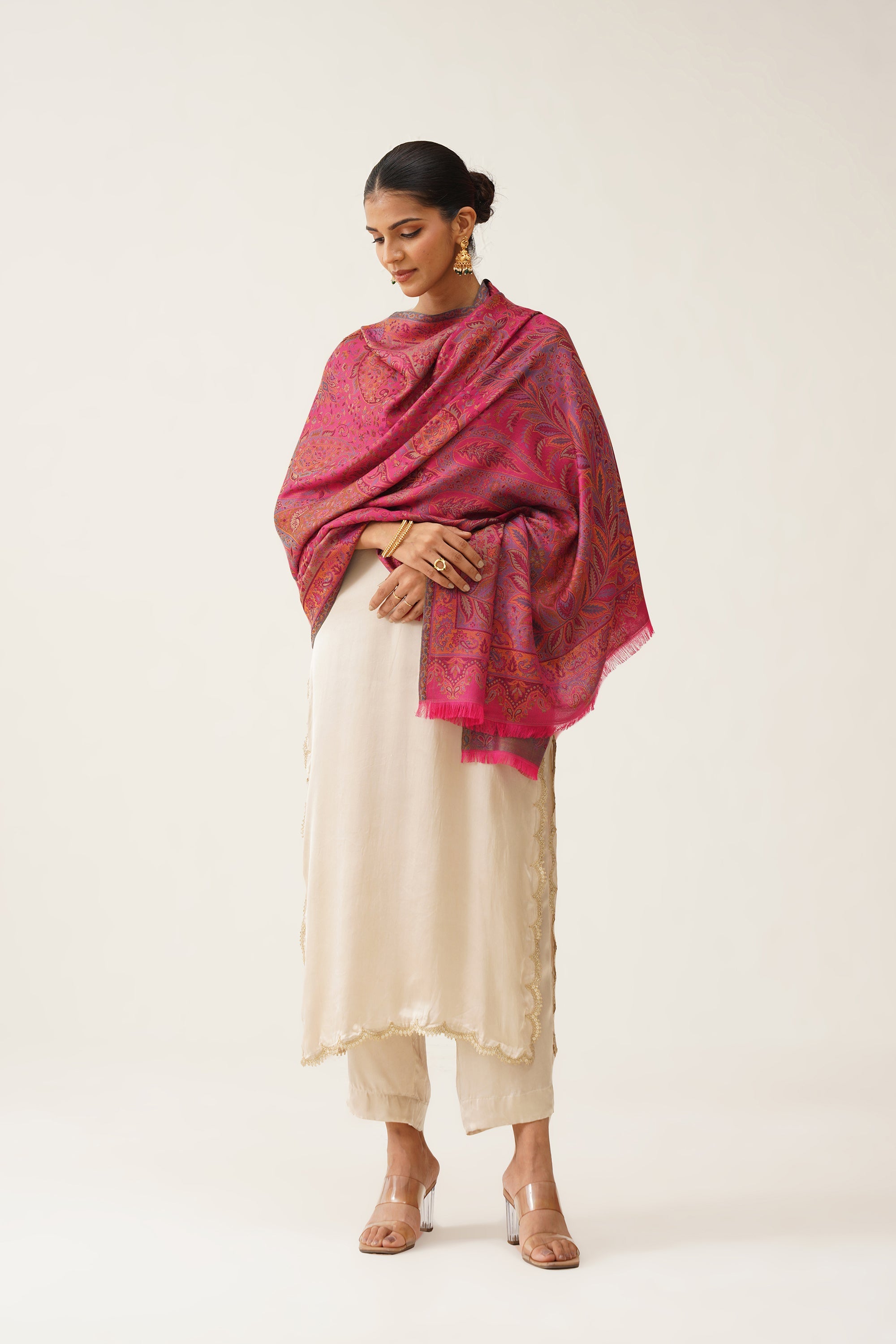 Fuscia Pink Kaani Shawl