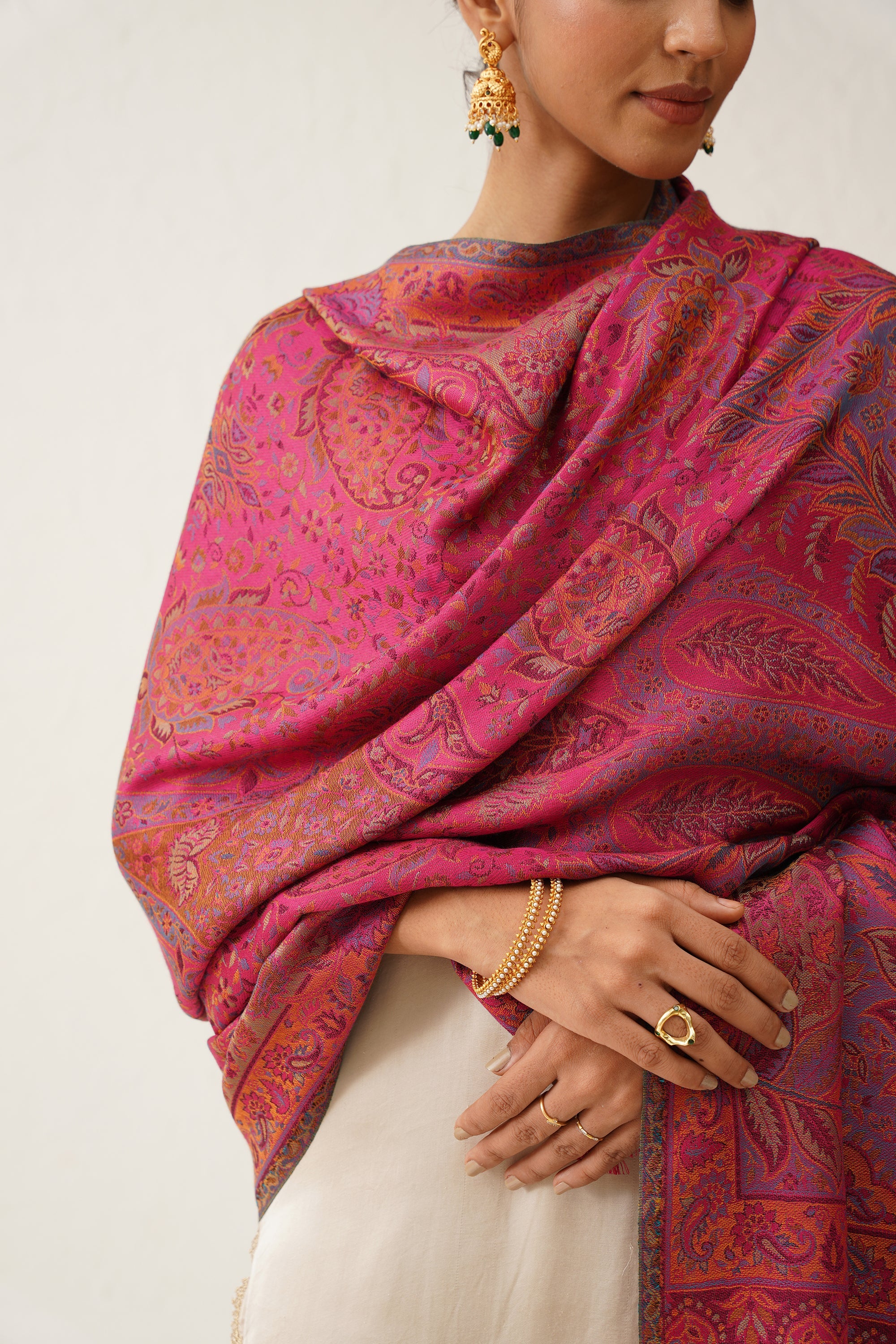 Fuscia Pink Kaani Shawl