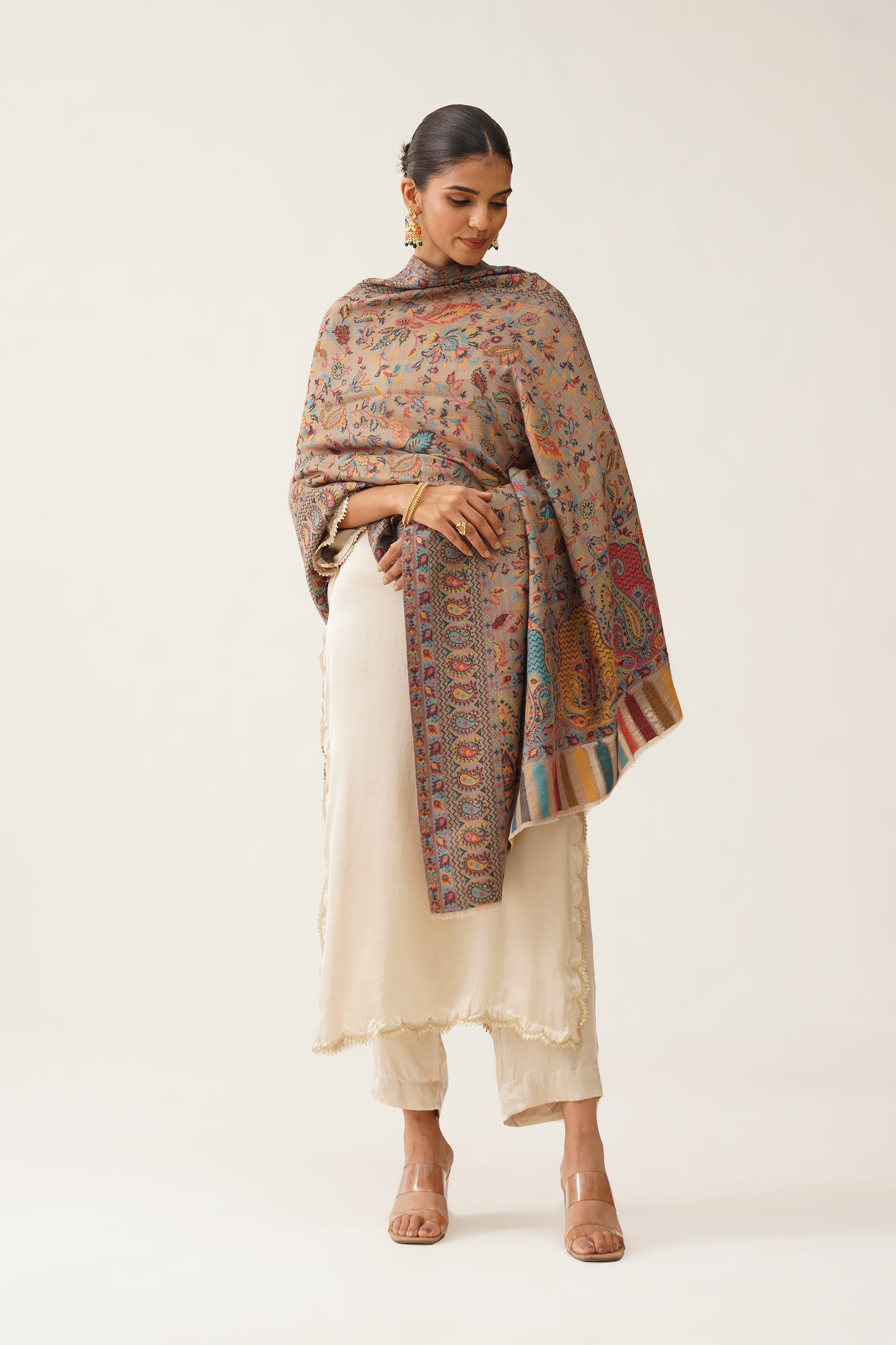 Brown Kaani Wool Shawl