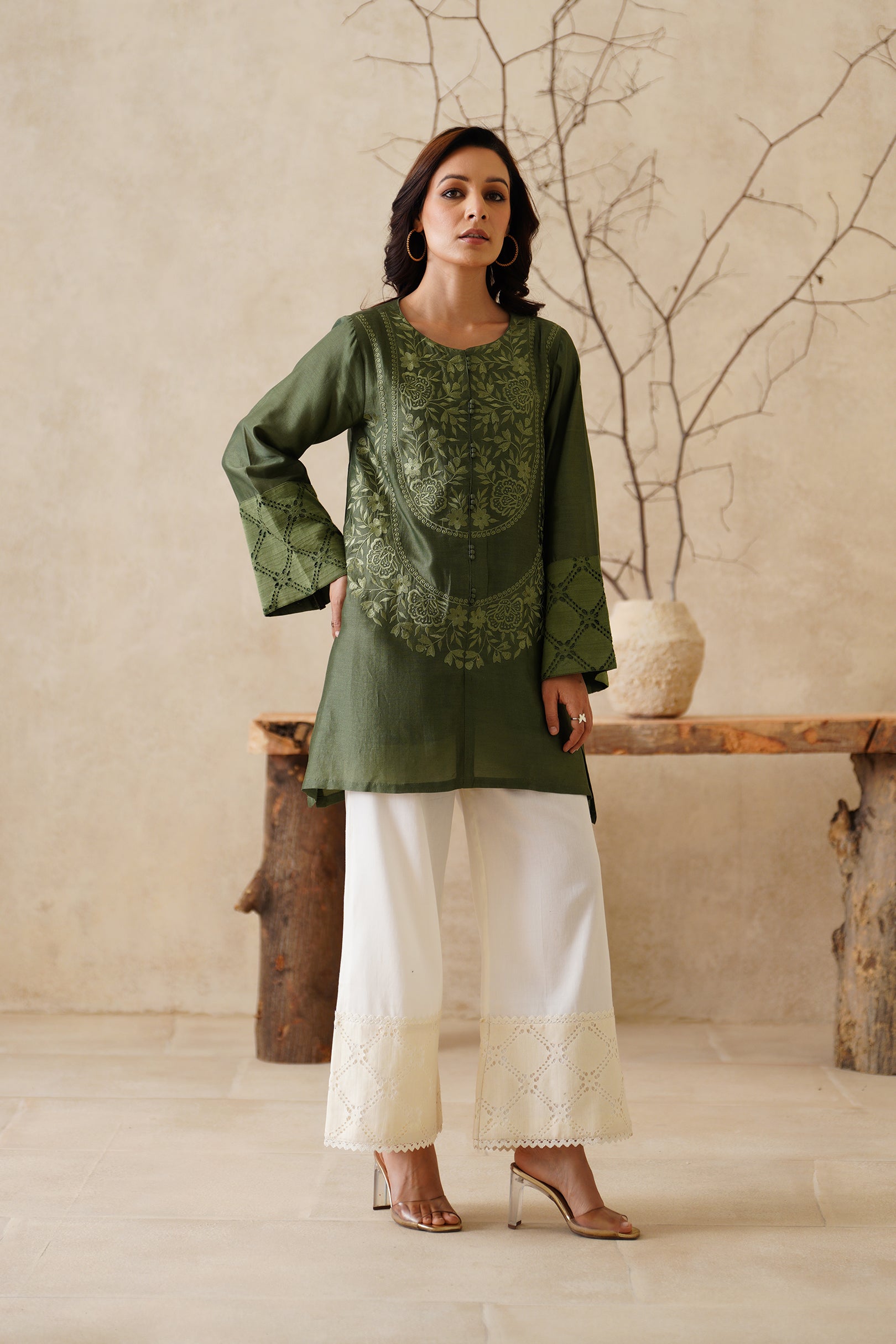 Sehar Pure Chanderi Embroidered Matching Set