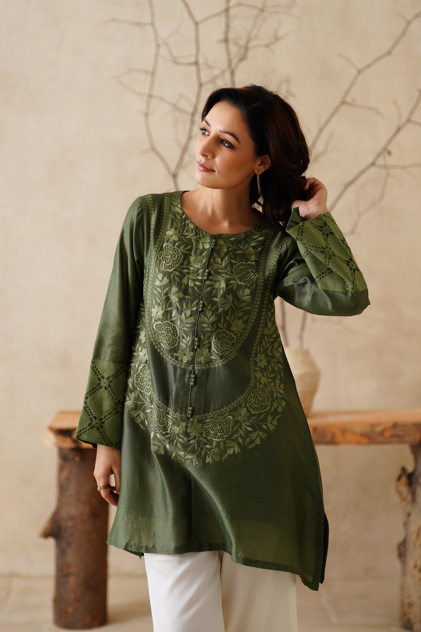 Sehar Pure Chanderi Embroidered Matching Set