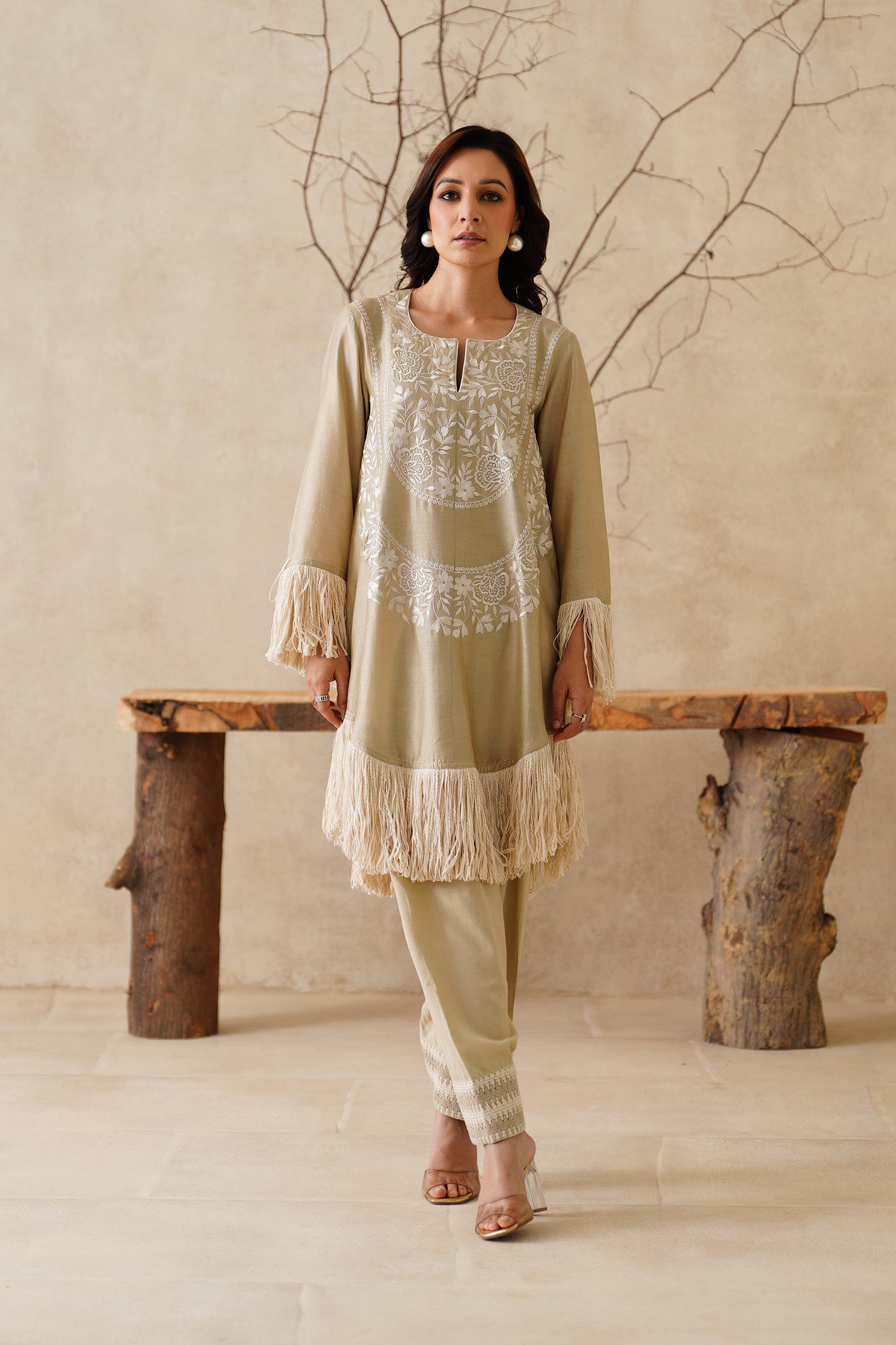 Anaya Pure Chanderi Embroidered Matching Set