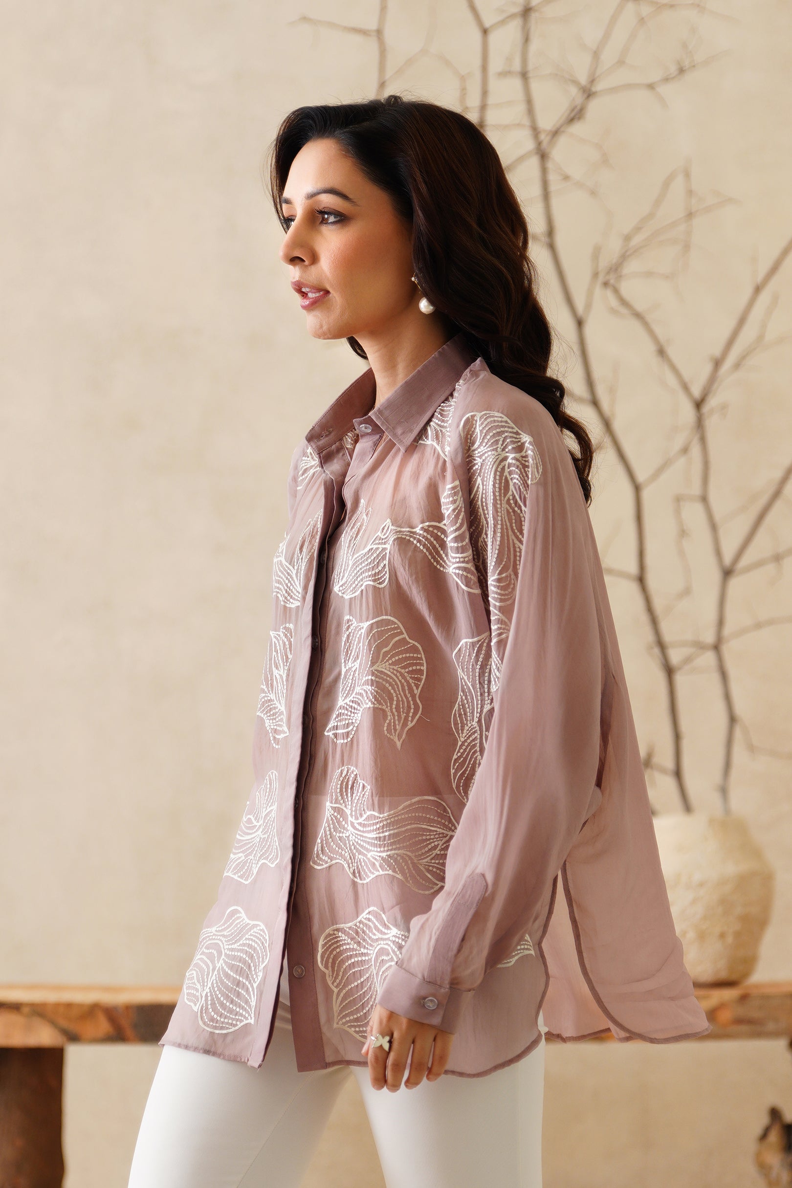 Charm Organza Embroidered Top