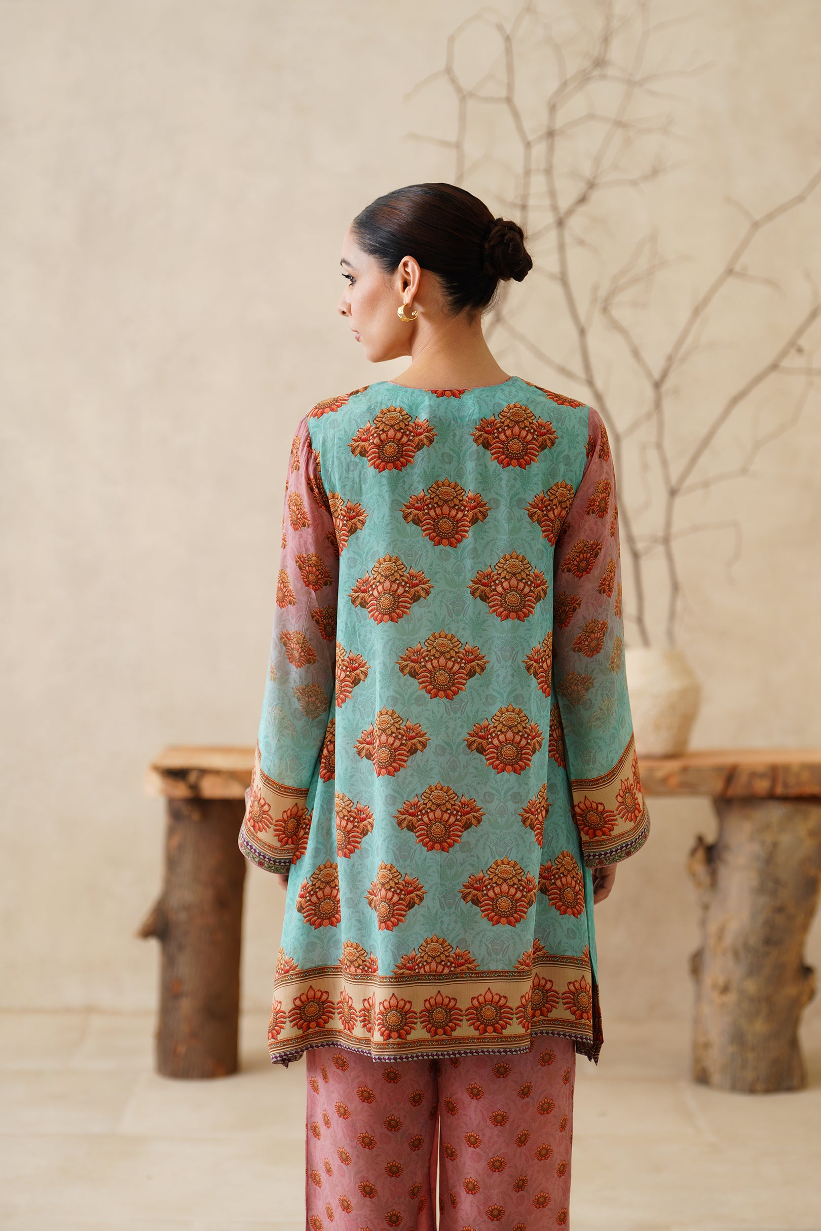 Zafran Crepe Printed Matching Set