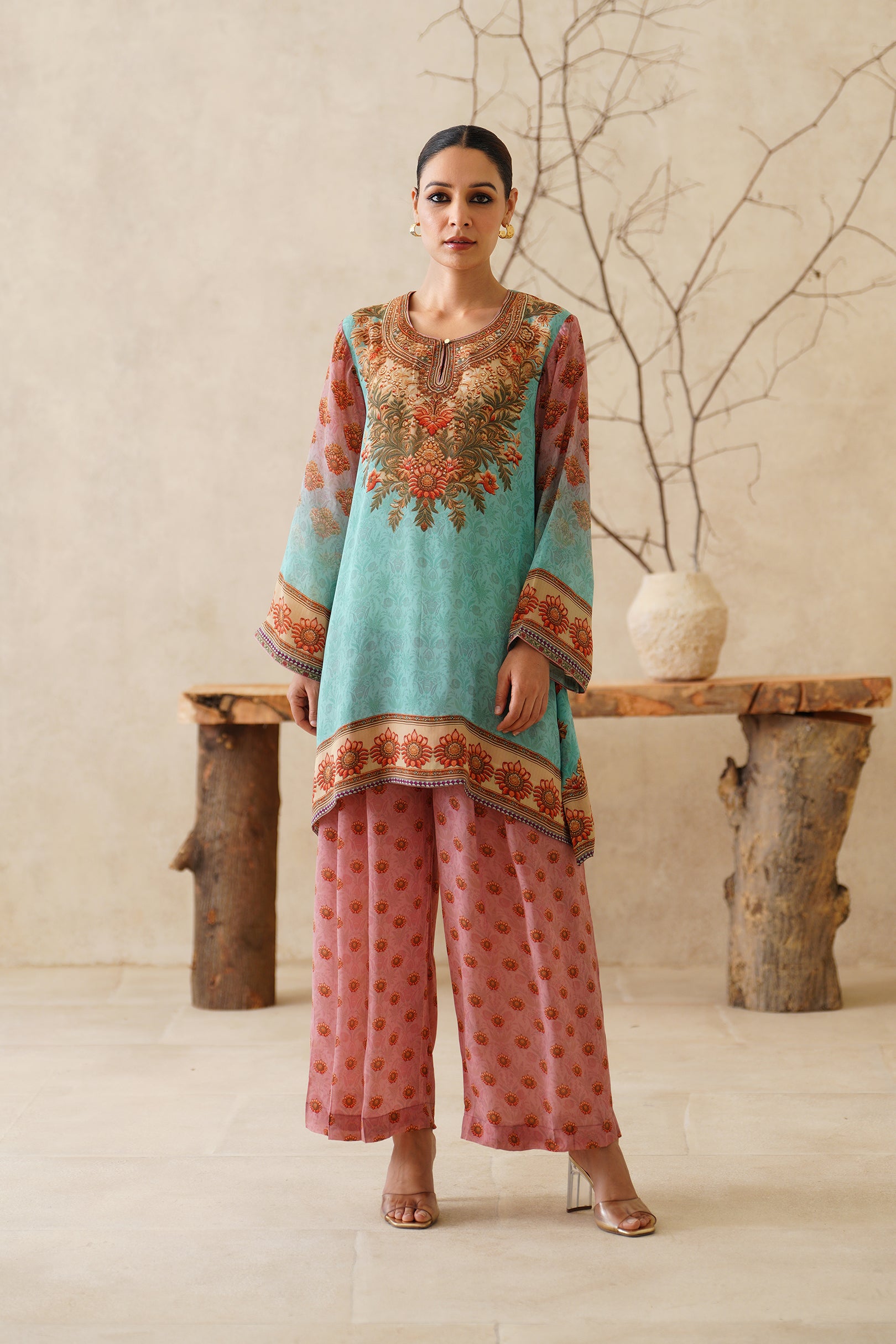 Zafran Crepe Printed Matching Set