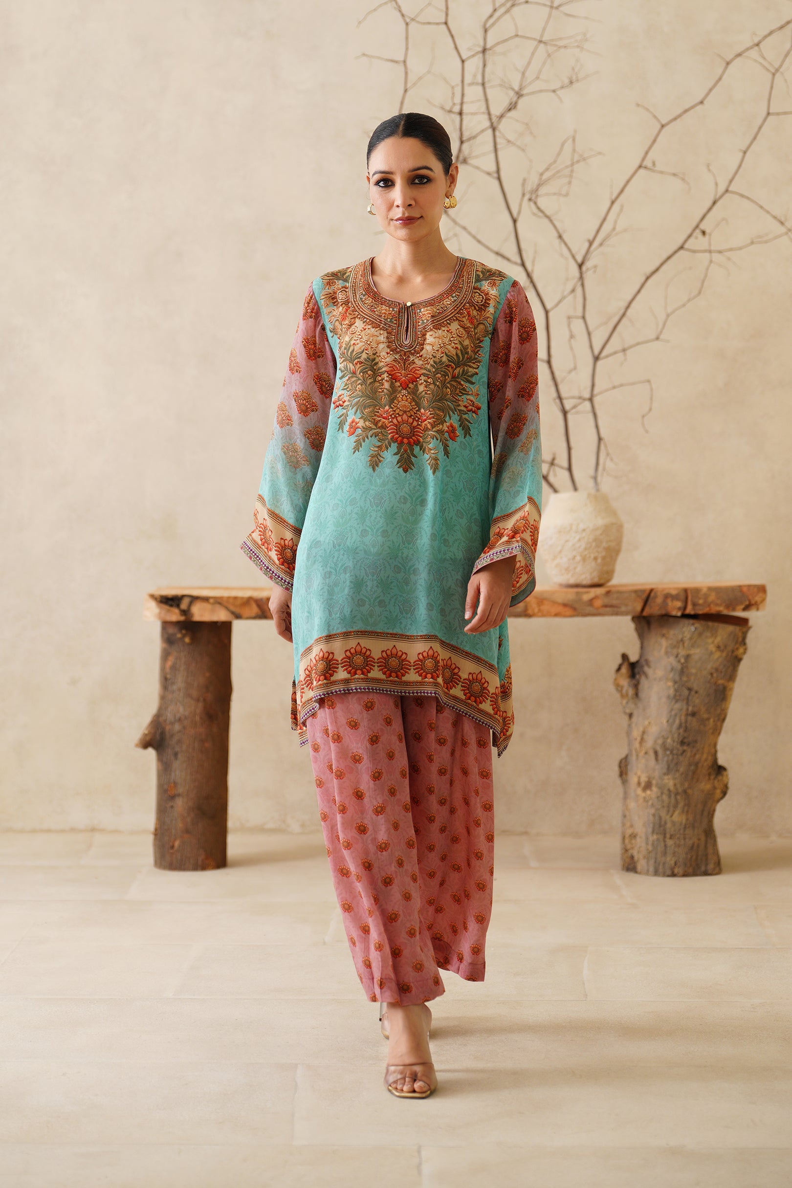 Zafran Crepe Printed Matching Set