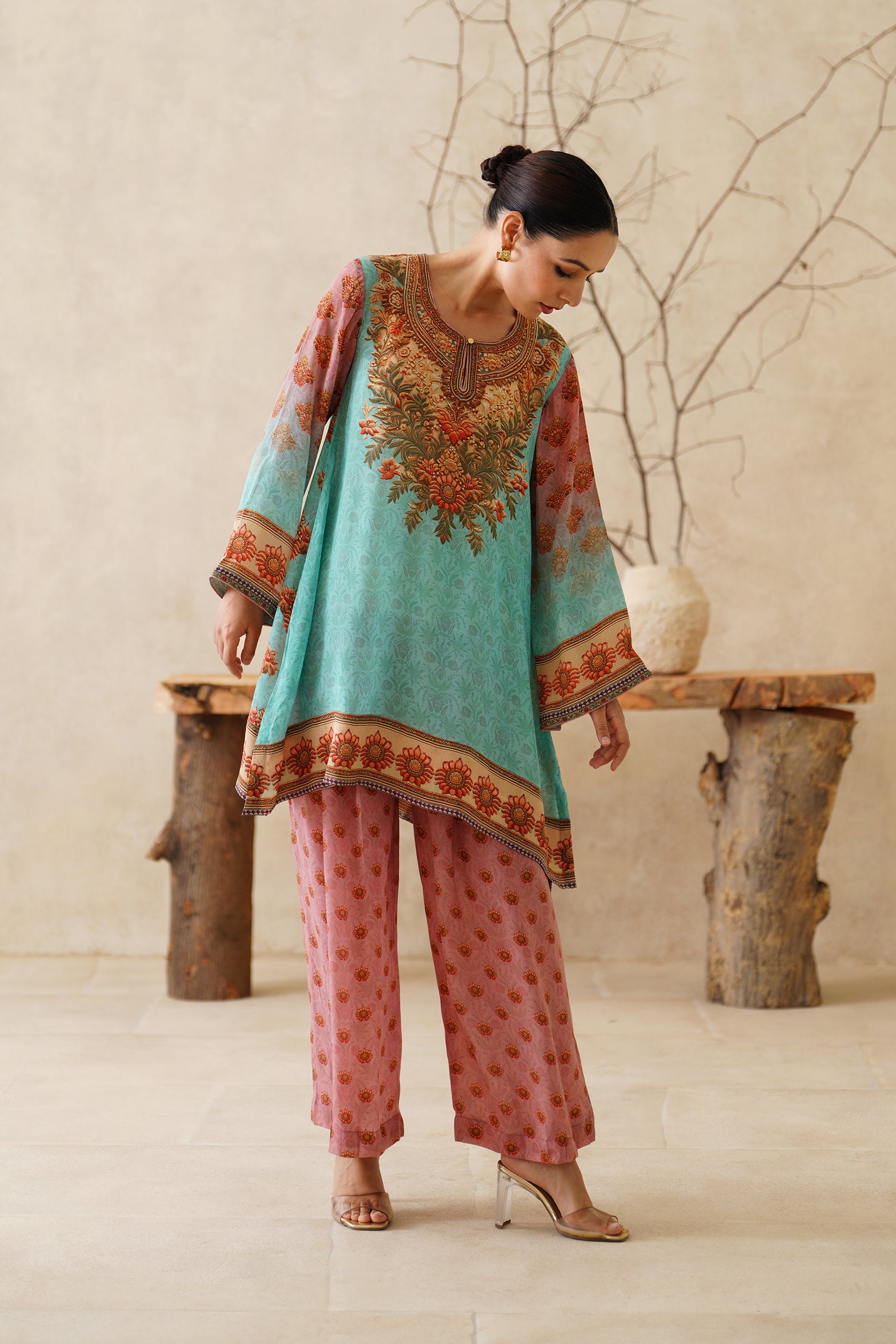 Zafran Crepe Printed Matching Set