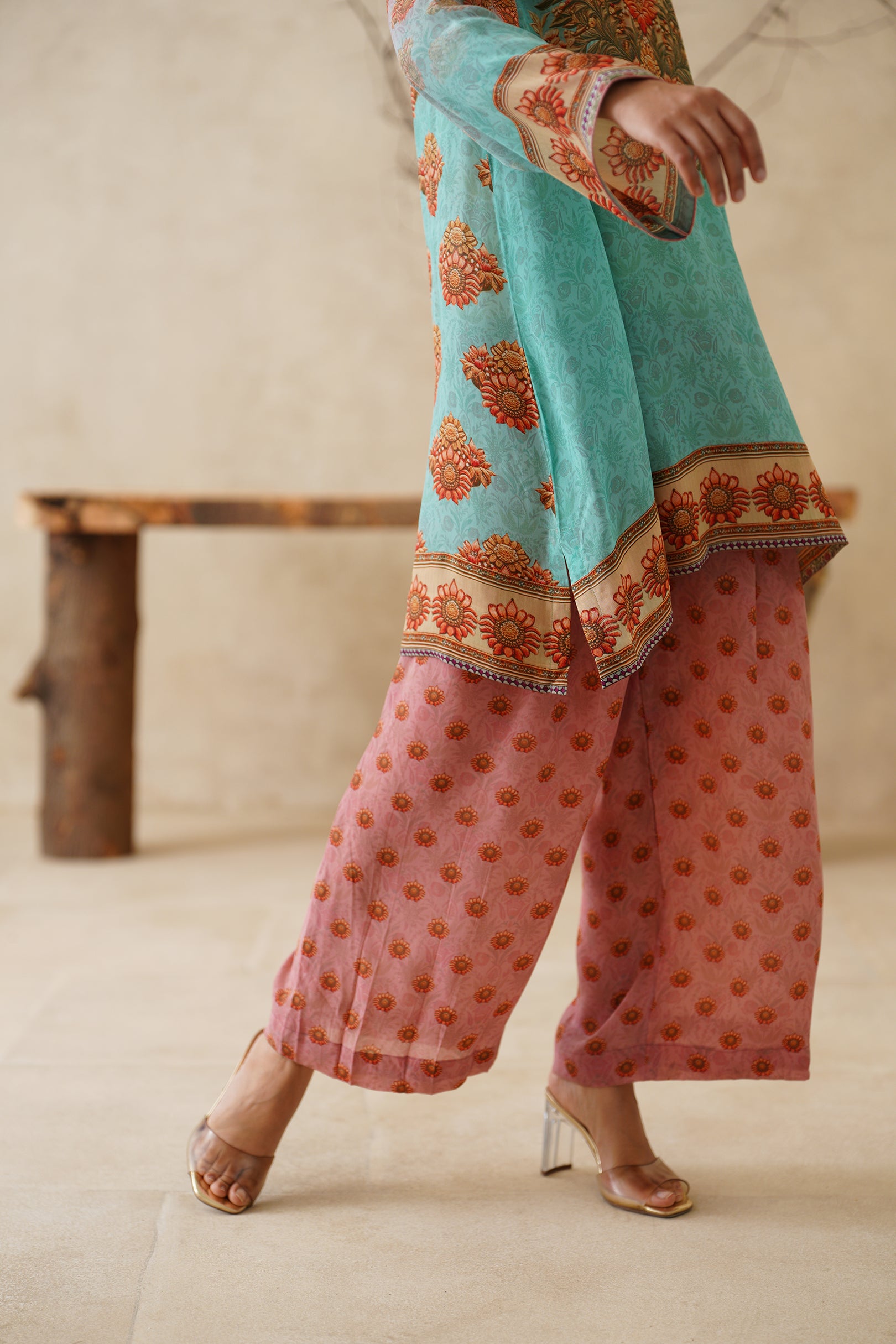 Zafran Crepe Printed Matching Set