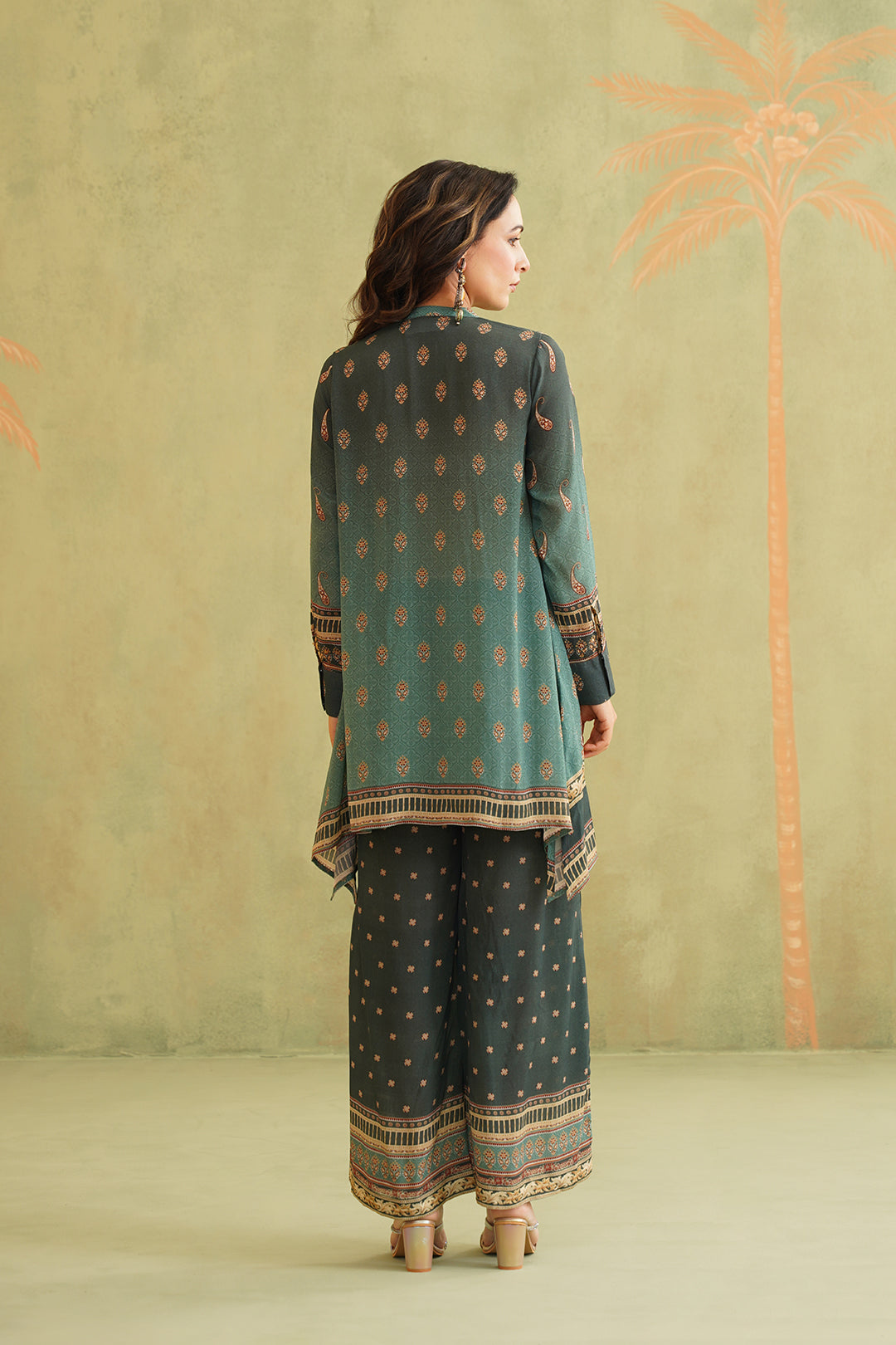 Yasmin Green Embroidered Matching Set