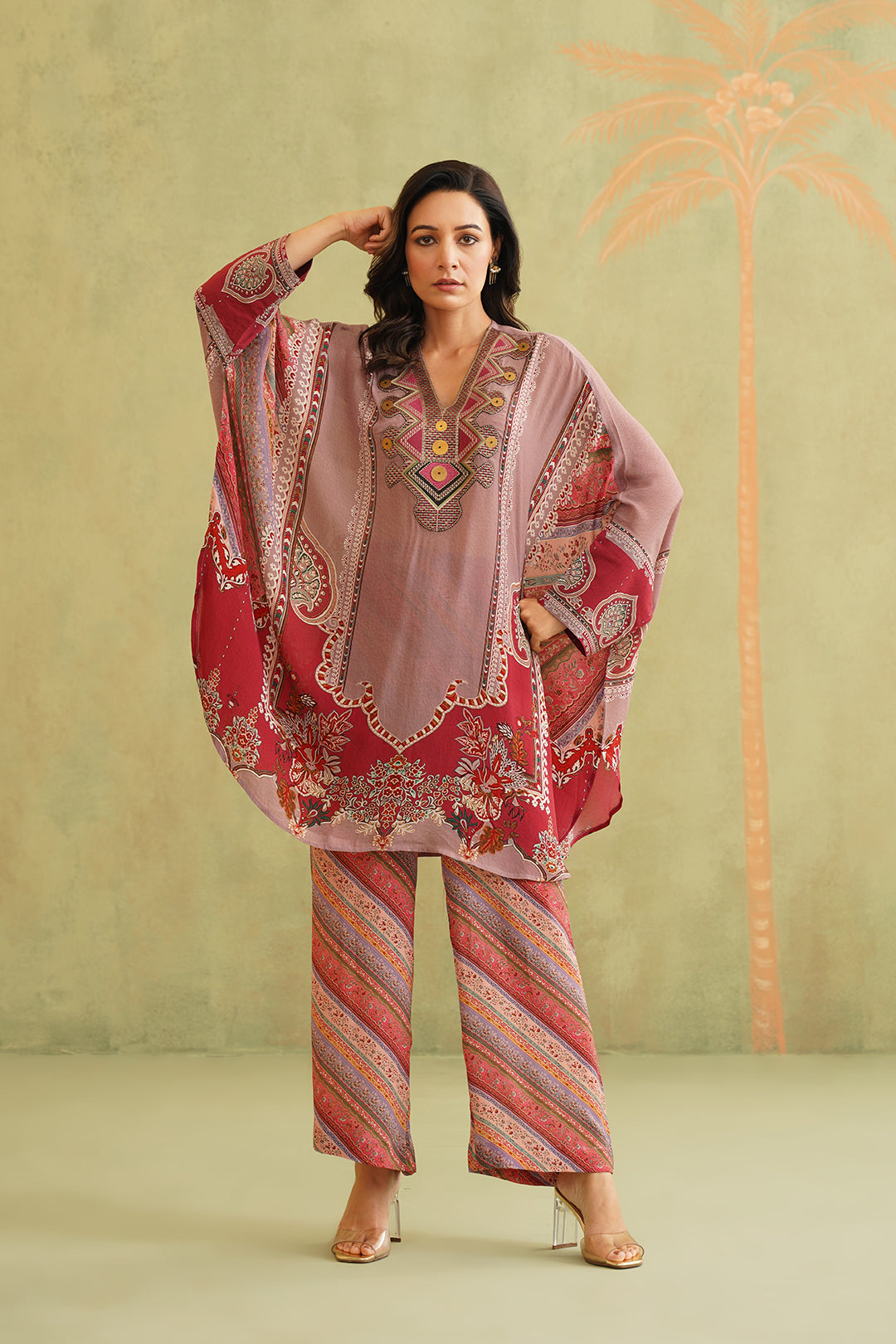 Aariz Embroidered Neck Matching Set