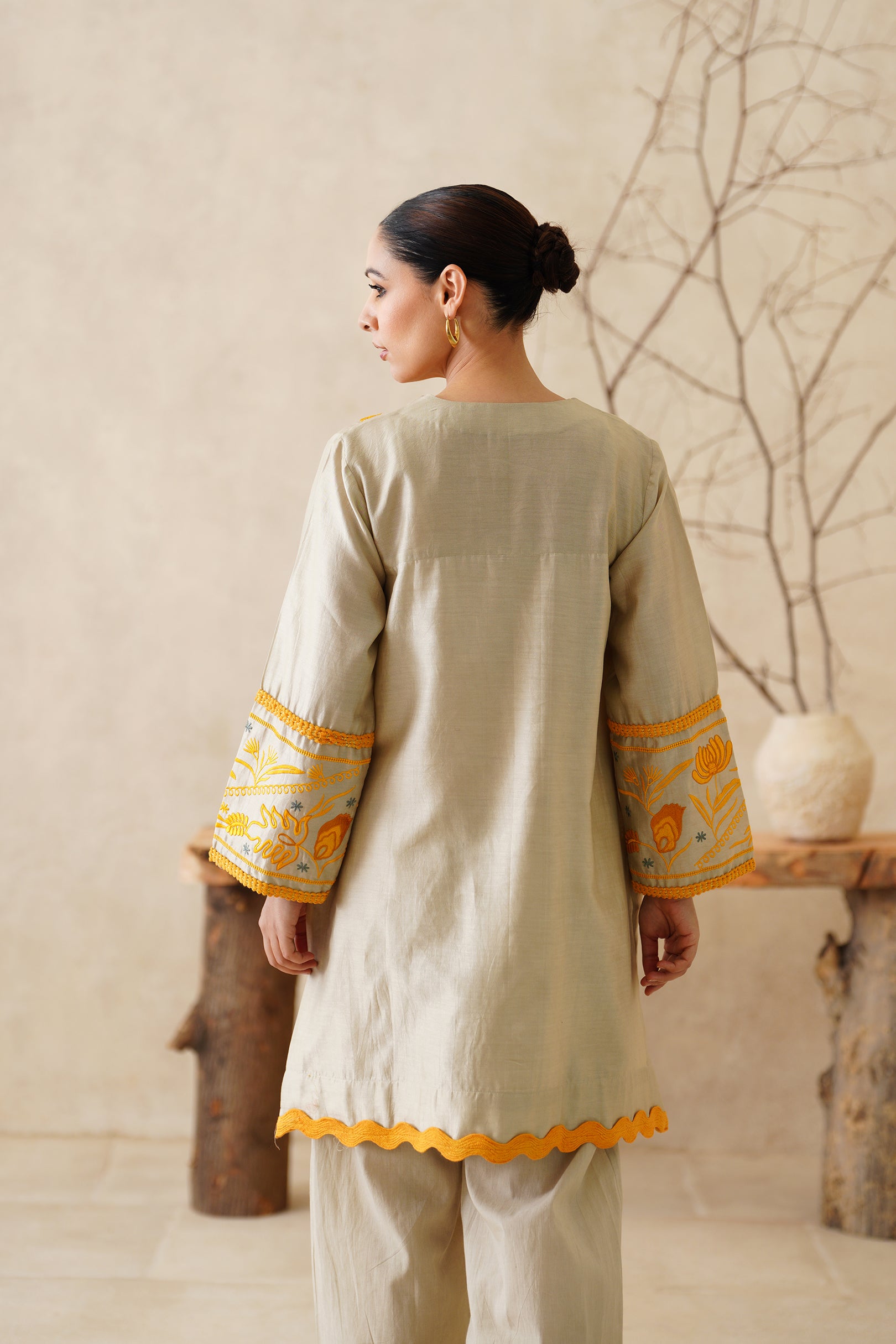 Saphira Pure Chanderi Embroidered Matching Set