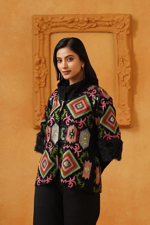 Arzoo Tweed Embroidered Jacket Set