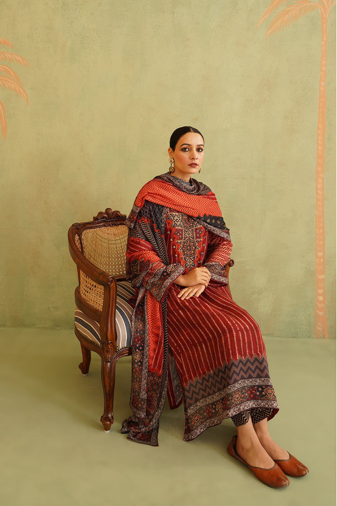 Sheesham Crepe Hand Embroidered Suit Set