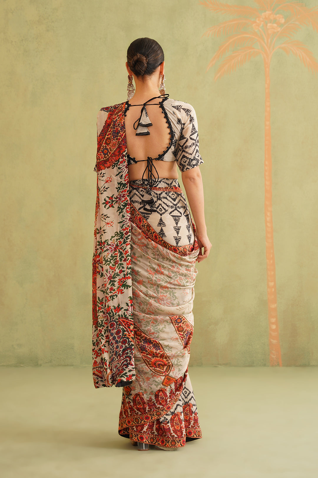 Aalia Pre-Draped Crepe Stitched Saree