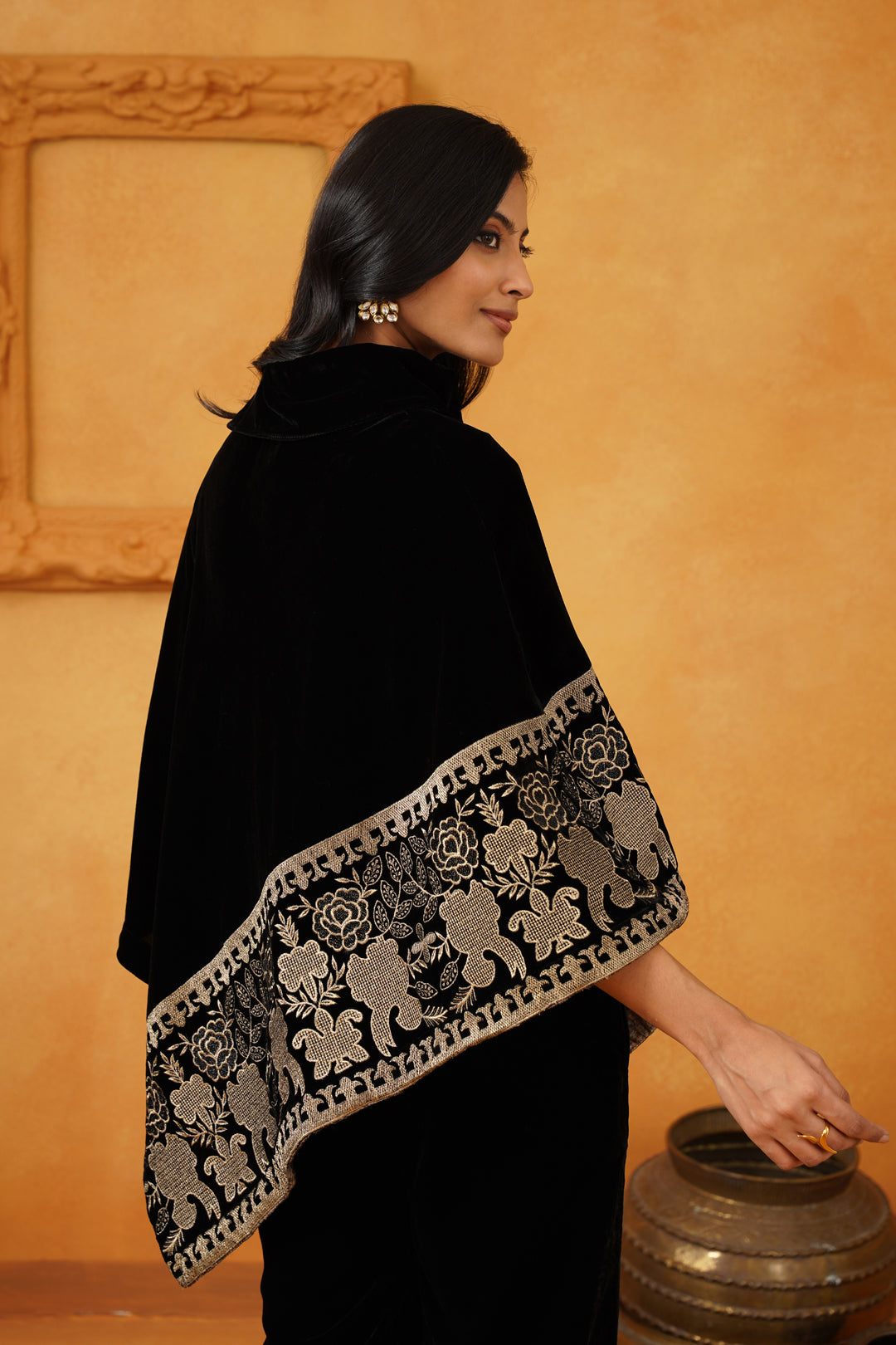 Nayab Velvet Embroidered Poncho