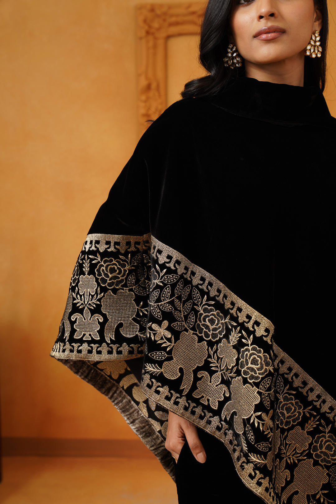 Nayab Velvet Embroidered Poncho