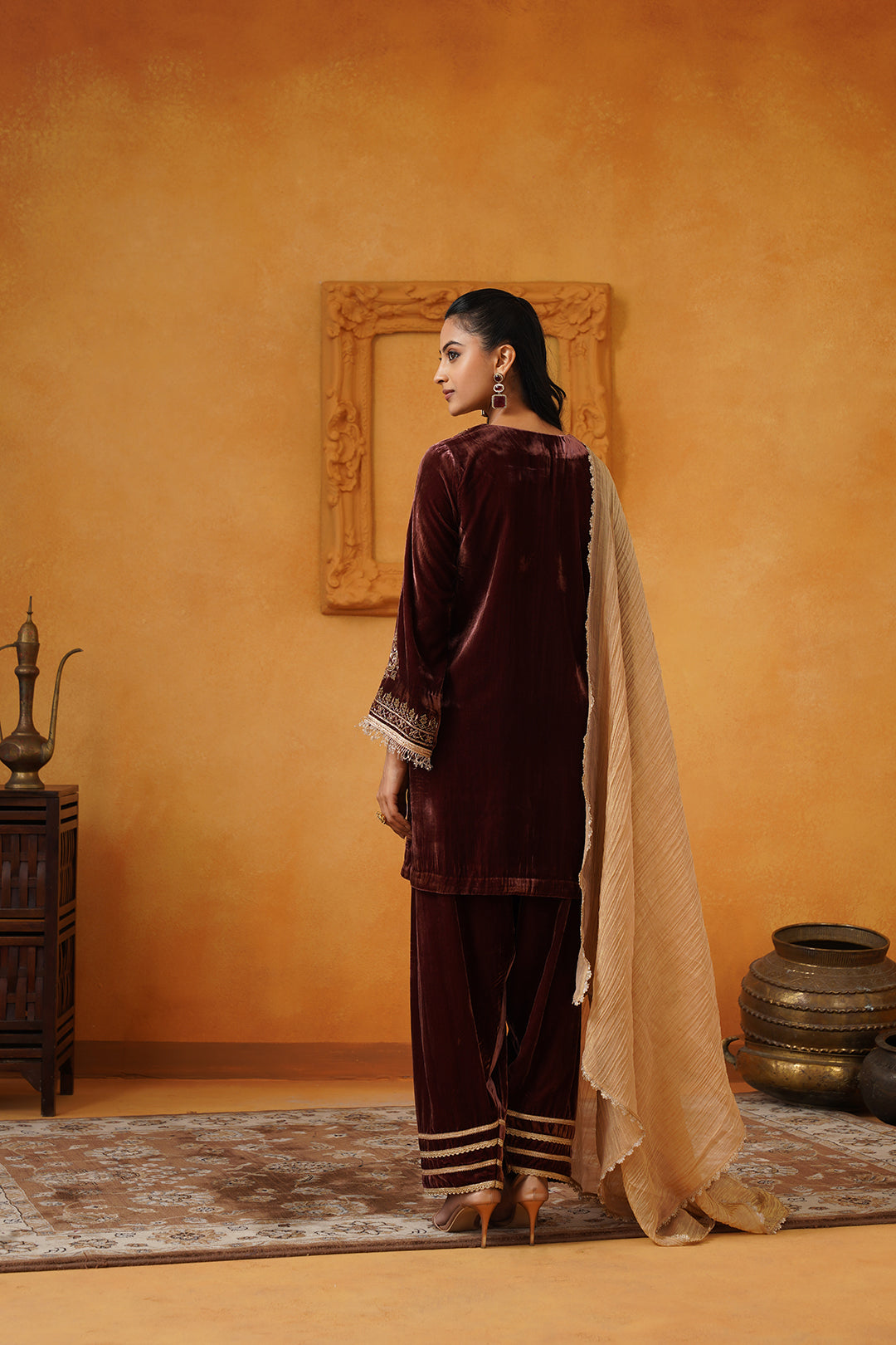 Mariyam Velvet Embroidered Suit Set