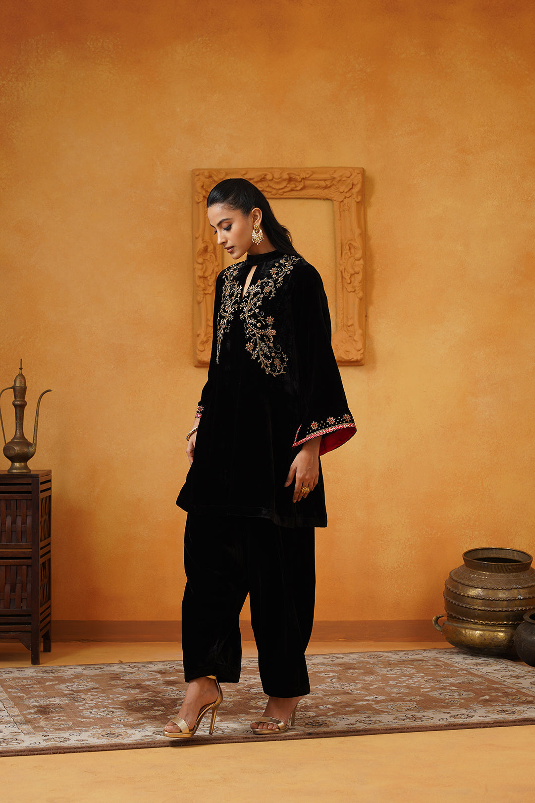 Farideh Velvet Hand Embroidered Suit Set