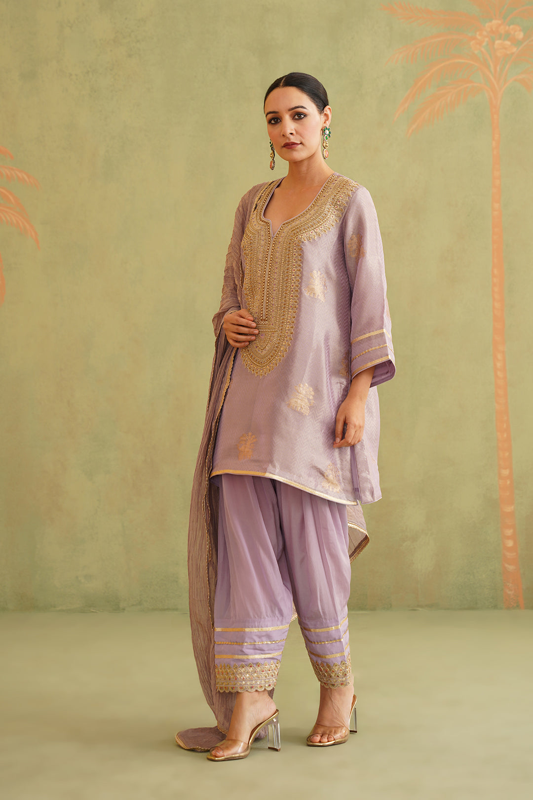 Rabia Brocade Embroidered Suit Set With Dupatta