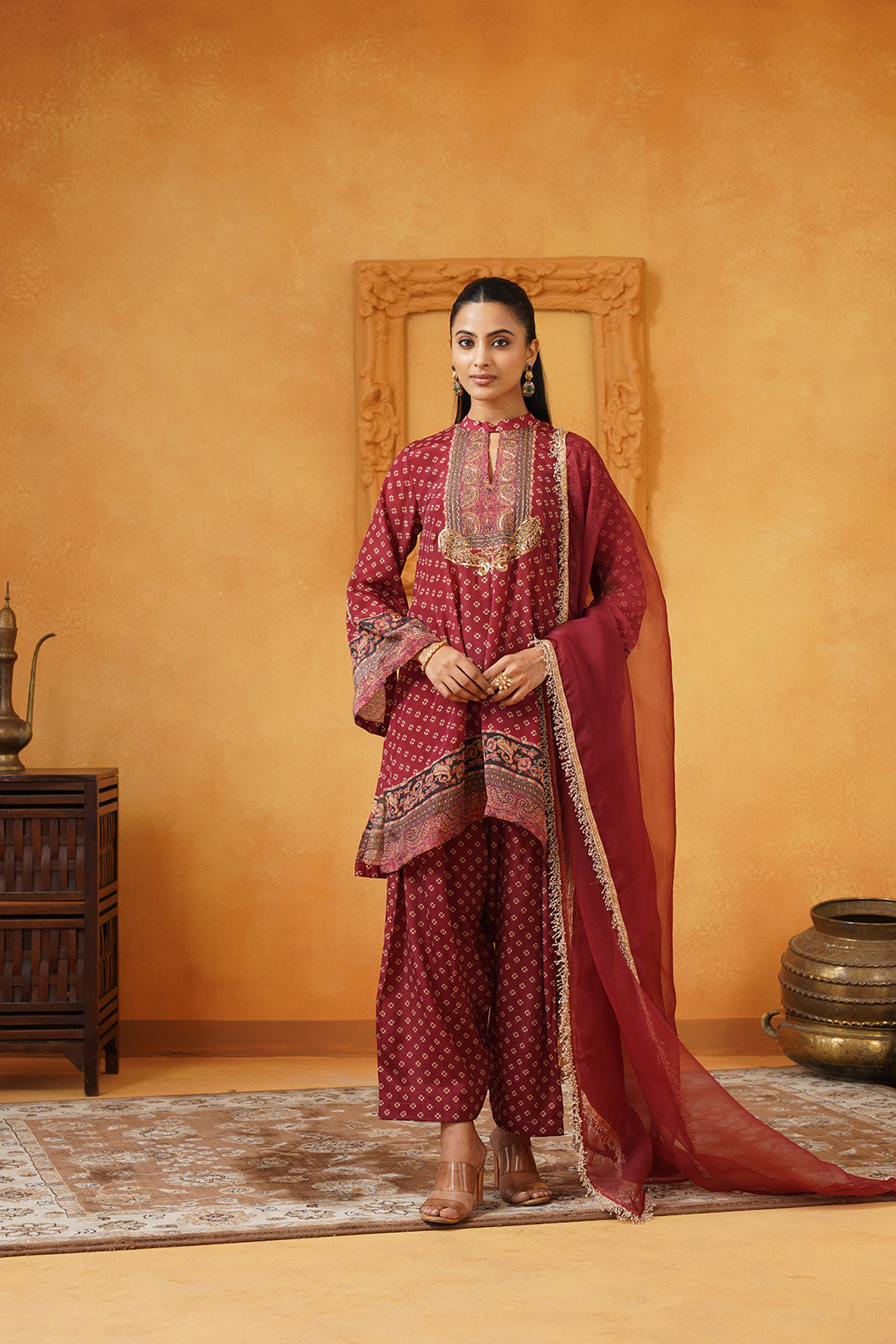 Arshia Hand Embroidered Crepe Matching Set