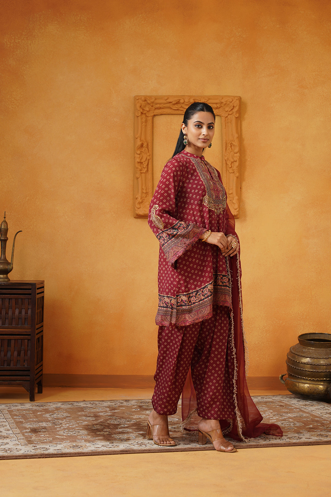 Arshia Hand Embroidered Crepe Matching Set