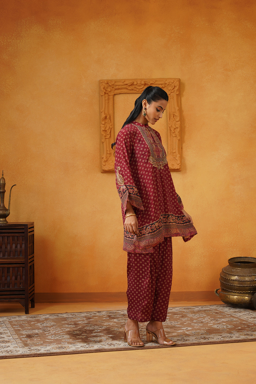 Arshia Hand Embroidered Crepe Matching Set