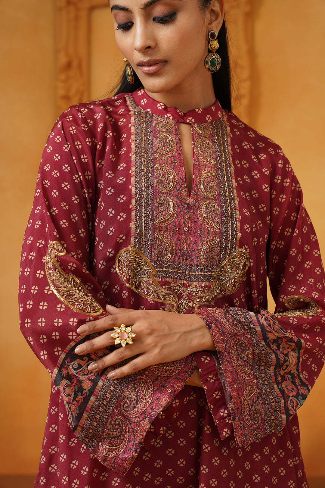 Arshia Hand Embroidered Crepe Matching Set