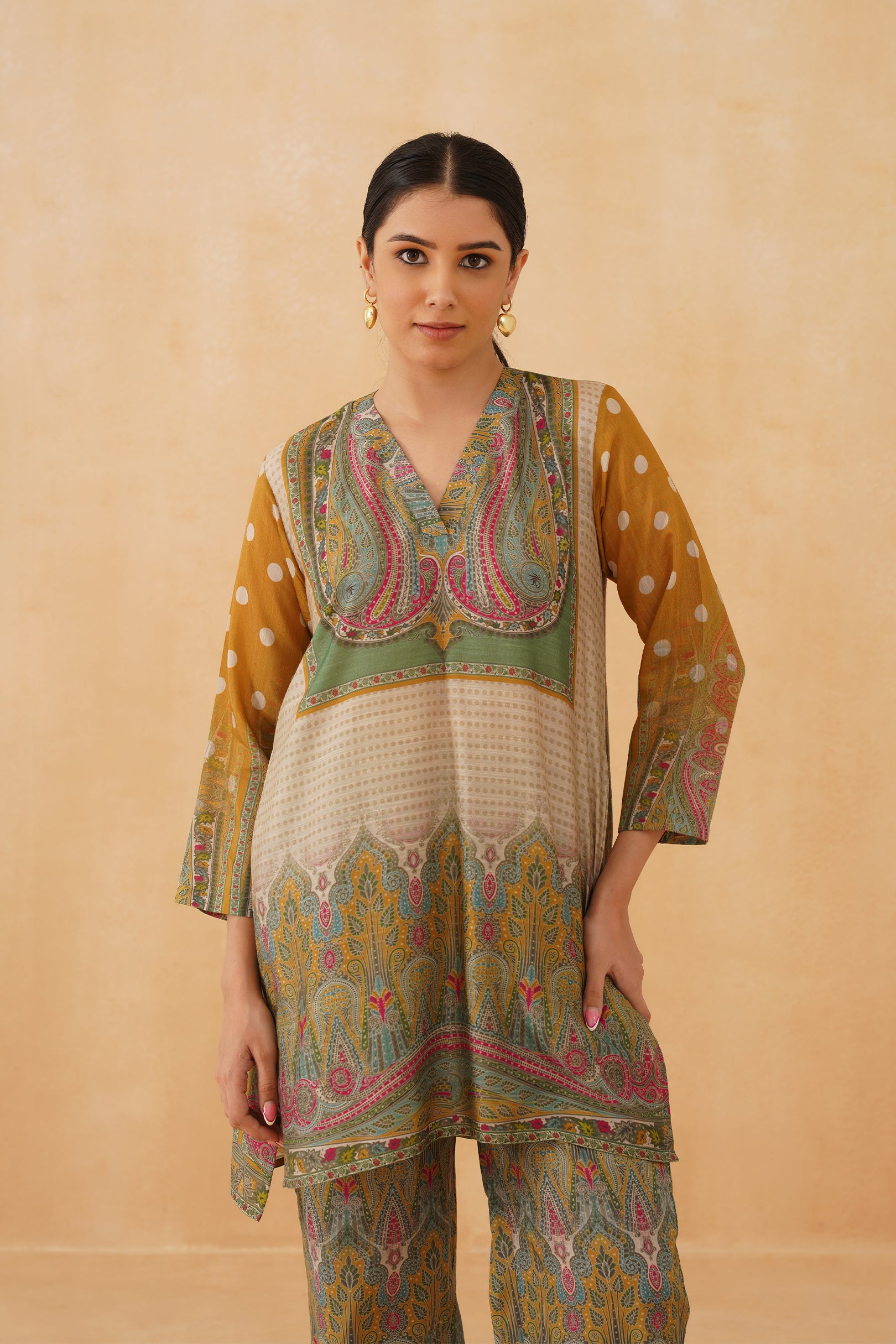 Gulmohar Linen Crepe Matching Set