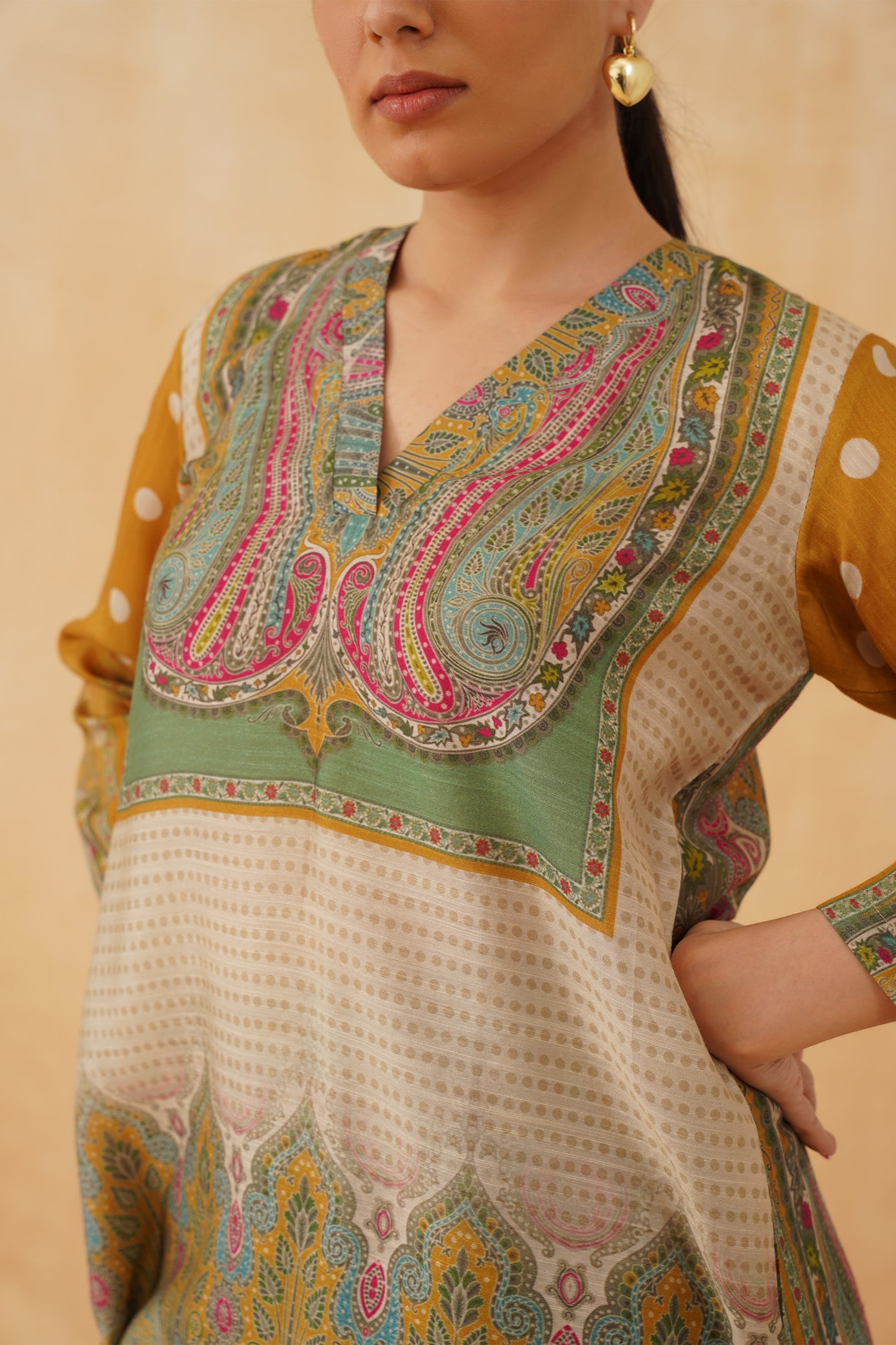 Gulmohar Linen Crepe Matching Set